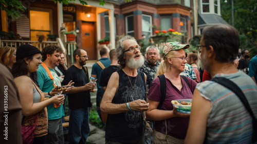group of neighbors gathered for a block party, sharing food, music, and a strong sense of belonging