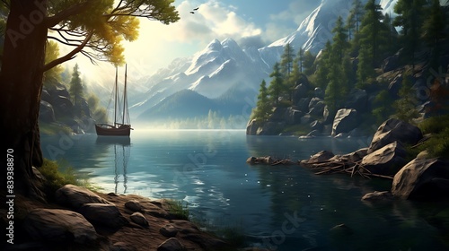 A fantasy scene where the lake grants wishes.
