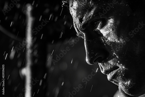 Raw Intensity and Focus of a Weightlifter - Dramatic Black and White Photography for Sports and Fitness Inspiration