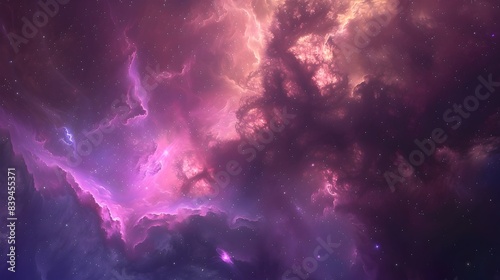 Dramatic Cosmic Storm with Captivating Lightning Bursts in Stunning Shades of Purple and Pink