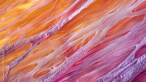 A microscopic image of a tendon reveals the distinct arrangement of parallel collagen fibers essential for withstanding the significant forces exerted during muscle contraction