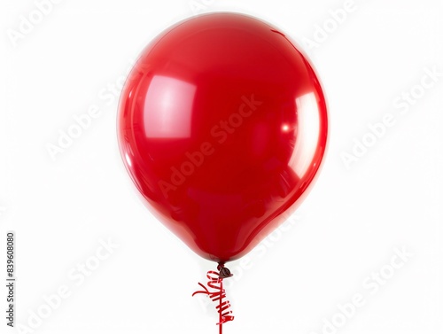 Single red balloon tethered with red string