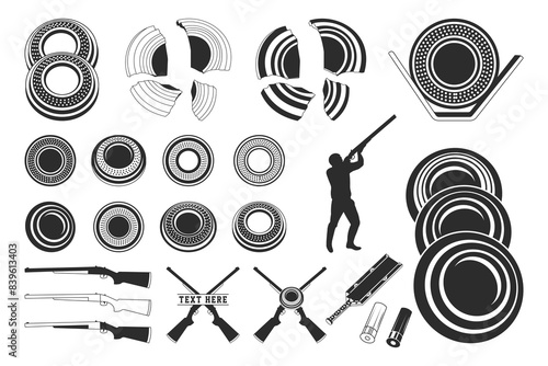 Clay Shooting Svg, Clay Target, Clay Targets and Shotgun Shells File, Trapshooting, Cricut, Silhouette, Cameo, vector,