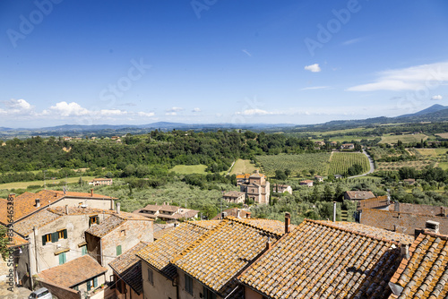 Aerial view of Val di Chiana from Chianciano, Tuscany