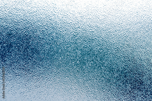 Close-up of frosted blue glass texture background