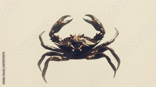 A crab stands on its hind legs, an unusual pose