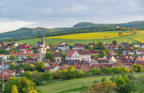 Blick auf die Altstadt von Fladungen in der Rhön am Abend