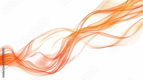 Vibrant peach wave abstract design, warm and cheerful, isolated on a white backdrop