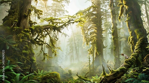  A verdant woodland brims with myriad arboreal specimens, their trunks adorned with abundant foliage