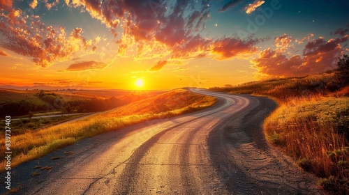 A sunrise over a winding road symbolizing the unpredictability and challenges of managing cognitive decline