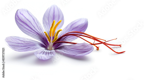 A saffron pistil displayed against a transparent background