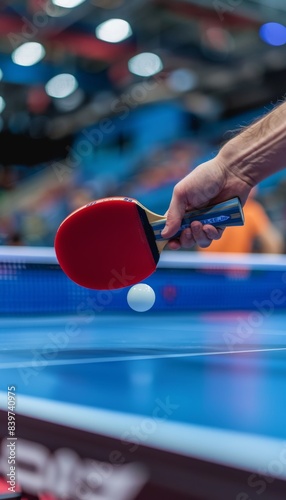 Table tennis player demonstrating backhand shot technique at summer olympic games