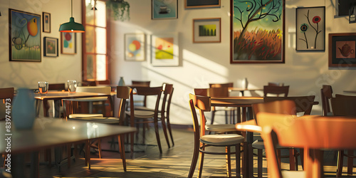 Artsy Cafe Gallery: A cafe that doubles as an art gallery, with local artwork displayed on the walls and a creative, bohemian atmosphere. 
