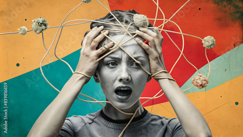 Woman and Mental Chaos, Concept of mental health, psychology 