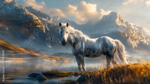 Stunning Horse Portrait Amidst Breathtaking Natural Scenery