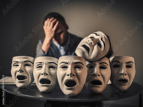 Behind the Mask: The Silent Echoes of Inner Turmoil Highlights the hidden emotions people with mental health issues experience, pointing to the disparity between outward appearances & inner feelings.