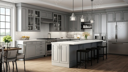 panel grey kitchen cabinets