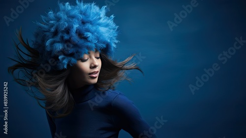 whimsical blue pom pom