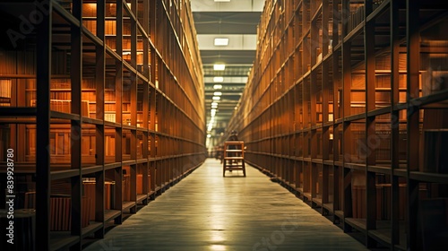 library blurred prison interior