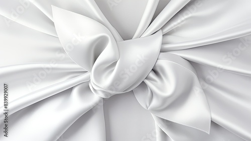 close silver bow ribbon