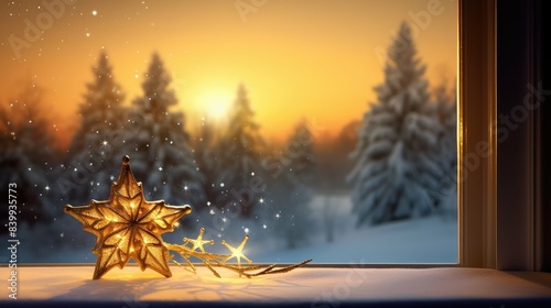 winter gold christmas star