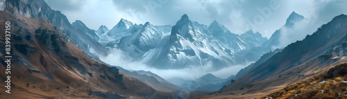 Majestic Glacial Remnants in a Captivating Mountain Valley Landscape