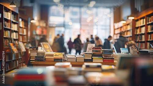 bookstore blurred interior shop