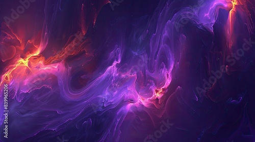 Luminous ultraviolet waves rippling in a dark, ethereal void