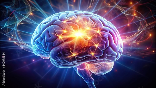 Glowing human brain in dark background , brain, neurons, intelligence, glowing, science, technology, innovation, anatomy, medical, creativity, futuristic, illuminated, abstract, cerebral