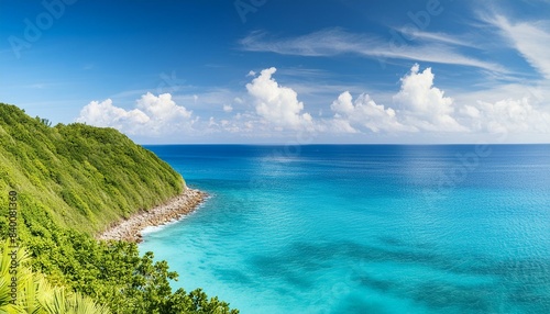 serene blue ocean and magnificent sky idyllic travel destination tranquil seascape photography