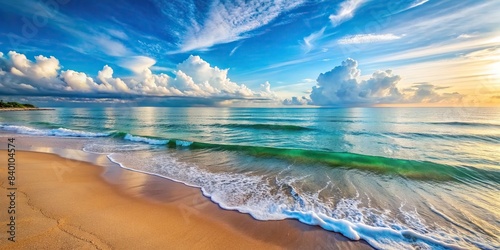 Soothing view of the serene ocean with gentle waves lapping at the shore , ocean, sea, serene, peaceful, tranquility, water, waves, horizon, horizon, relaxation, coast, beach, calm, beauty