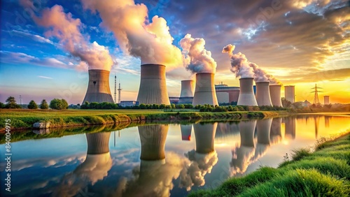 Balancing act of nuclear power station amidst environmental concerns, ESG goals, and sustainable energy solutions , nuclear power station, environmental, ESG, sustainable energy, balance
