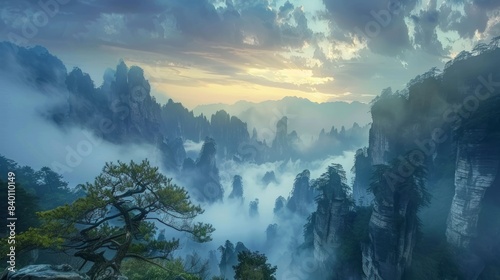 Landscape of Zhangjiajie. Located in Wulingyuan Scenic and Historic Interest Area