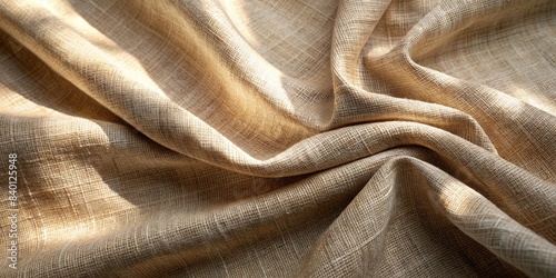 Aesthetic natural textile background with abstract sunlight shadow, neutral beige linen draped fabric, copy space , fabric, aesthetic, natural, linen, neutral, beige, abstract, sunlight