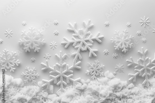 Snowflakes on wall and ground