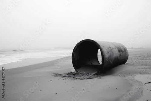 a pipe on a beach