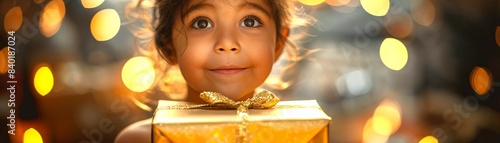 A candid photograph of a child receiving a gift on their birthday revealed the sheer excitement and happiness in their eyes.