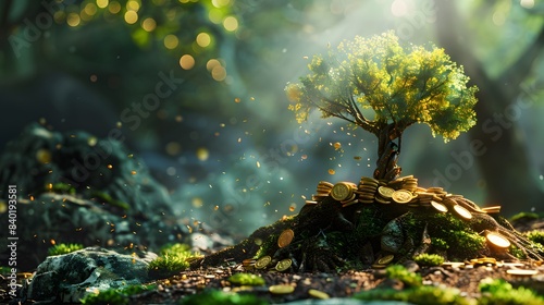 tree and gold coin
