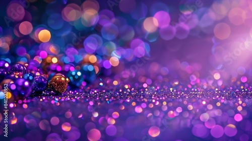 Purple and Gold Bokeh Background
