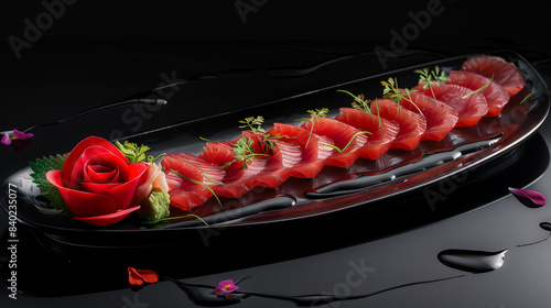 sashimi sushi set composition, tasty, fresh and elegant