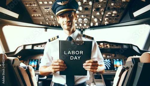Labor Day person in the airport airplane captain