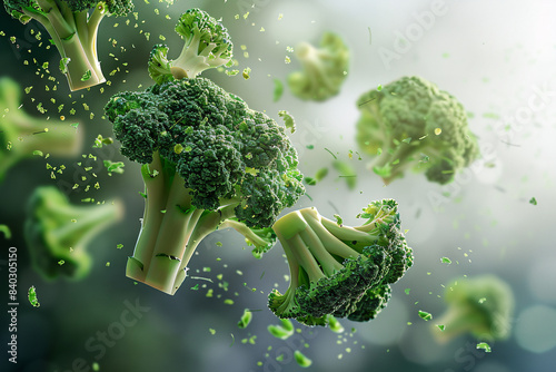 group of broccoli on a bokeh isolated background