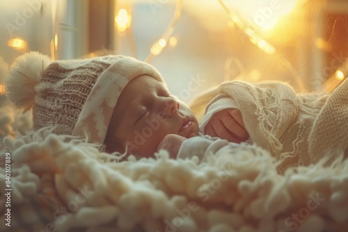 newborn baby laying in crib in prenatal hospital