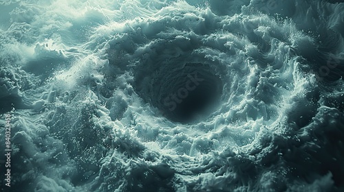 the magic of fresh swirls combined with the cold and frosty breath stream in a fantasy mint vortex tornado the swirls are surrounded by dust and sparkles.stock photo