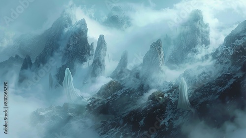 As the mist cleared a spectral parade of ghostly shapes emerged from the mountain peaks