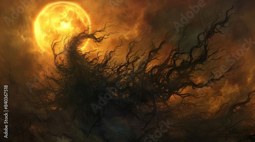 Wispy tendrils of specters danced in the twilight their phantom bodies casting eerie shadows against the dying sun
