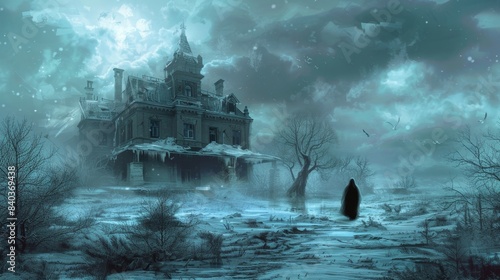 The abandoned house stands in a perpetual state of decay but the ghostly figure within remains frozen in time reliving the moment of its tragic demise