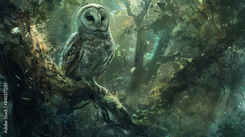 In the depths of the haunted forest the spectral owls hoots were often mistaken for the whispers of ghosts or the creaking of ancient trees