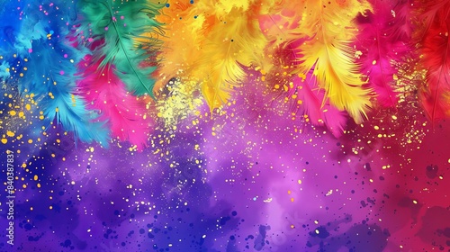 mardi gras carnival abstract watercolor splash background vibrant celebration art