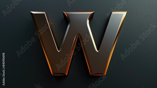 A single black and gold letter W on a black background, great for use as an icon or design element